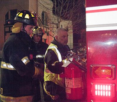 Rye Firefighters investigating a smoke condition inside The Playland Ice Casino. Photo by RFD FF Lester Millman 
